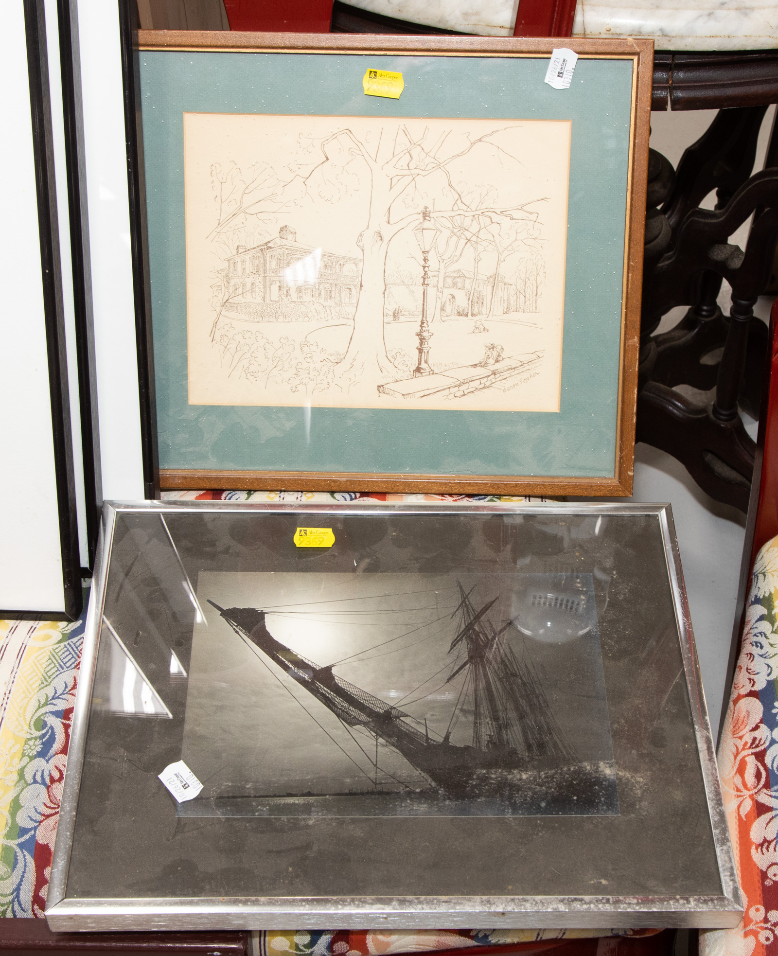 Appraisal: FRAMED PHOTOGRAPH PRINT Comprising a silhouette image of a sailing