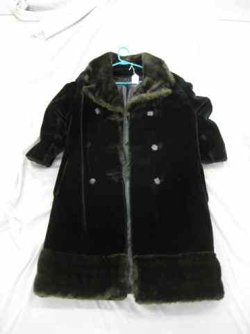 Appraisal: Mink Trimmed Coat black with dark brown mink fine