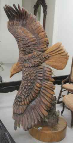 Appraisal: PAUL STARK SISTERS OREGON ORIGINAL WOOD WILDLIFE SCULPTURE American eagle