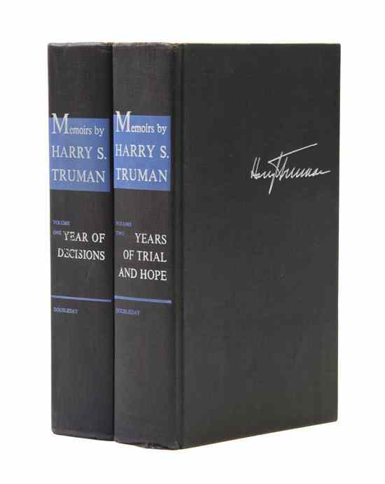 Appraisal: TRUMAN HARRY Memoirs Garden City NY Doubleday vols vo black