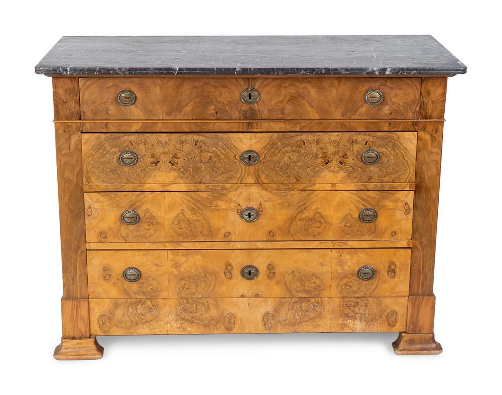 Appraisal: A Louis Philippe Burled Walnut Commode Height x length x