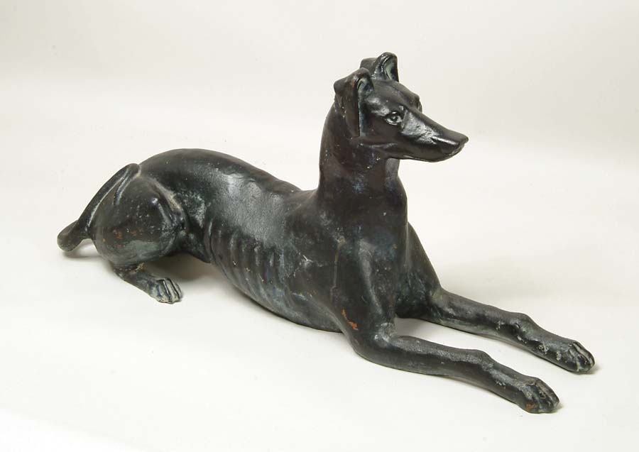 Appraisal: CAST IRON LIFE SIZE WHIPPET Recumbent Whippet with front legs