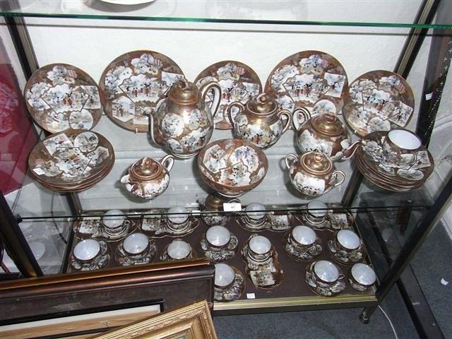 Appraisal: A LARGE JAPANESE EGGSHELL TEA SERVICE