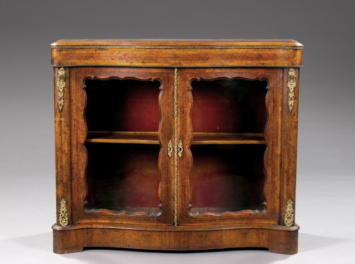 Appraisal: Fine French Gilt-Bronze-Mounted Burlwood and Inlaid Mixed Woods Credenza late