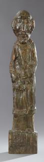 Appraisal: Large Continental Carved Wooden Figure th c o Large Continental