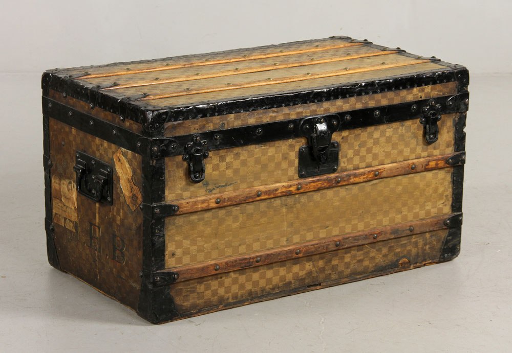 Appraisal: - Louis Vuitton Steamer Trunk Louis Vuitton steamer trunk Damier