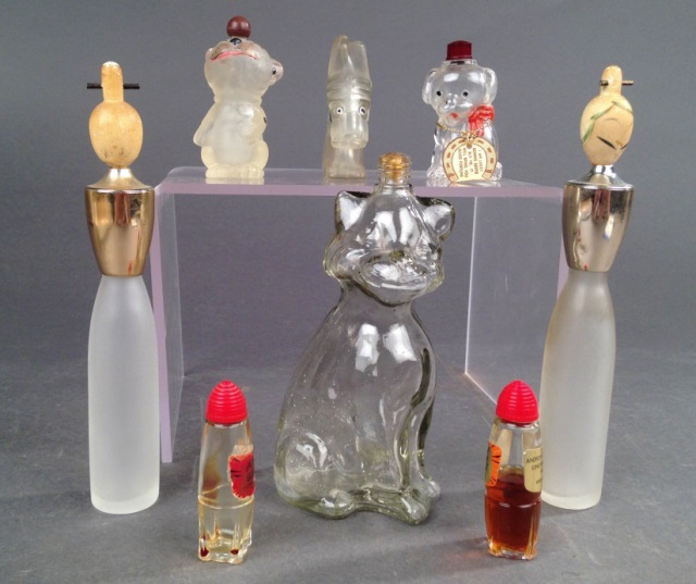 Appraisal: Assortment of Eight Vintage Perfume Bottles Mostly in animal form