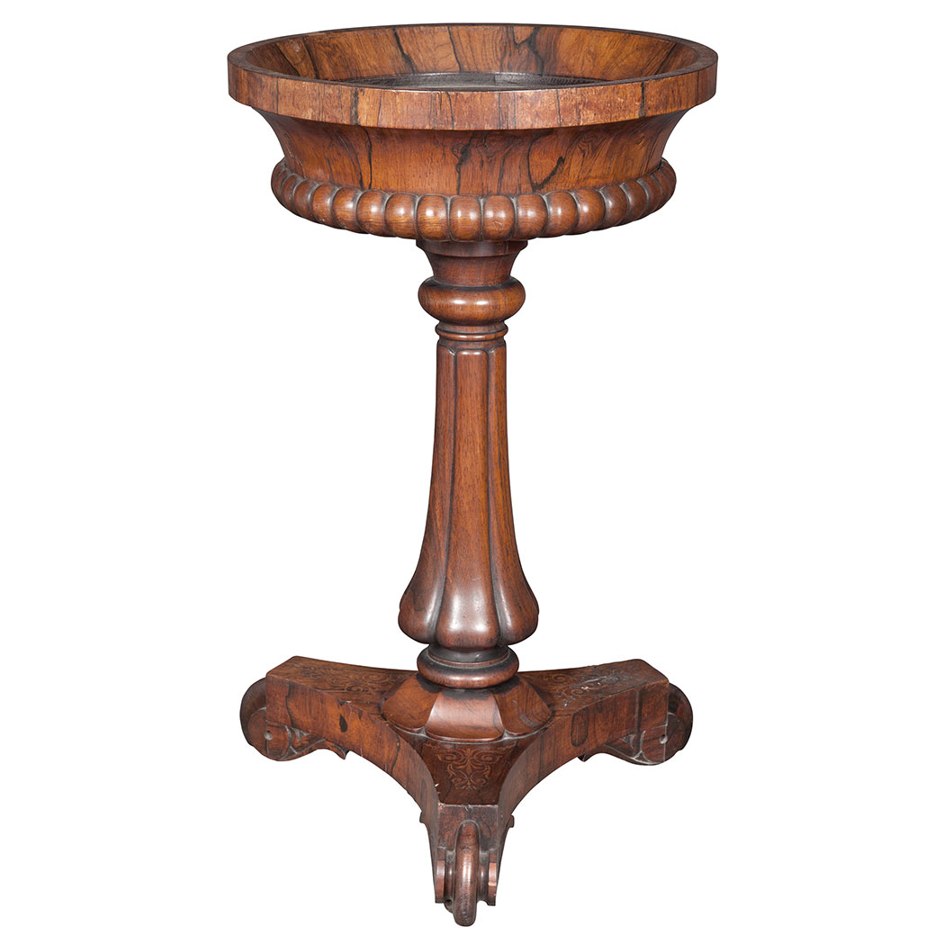 Appraisal: William IV Rosewood Marquetry Jardiniere In the manner of Gillows