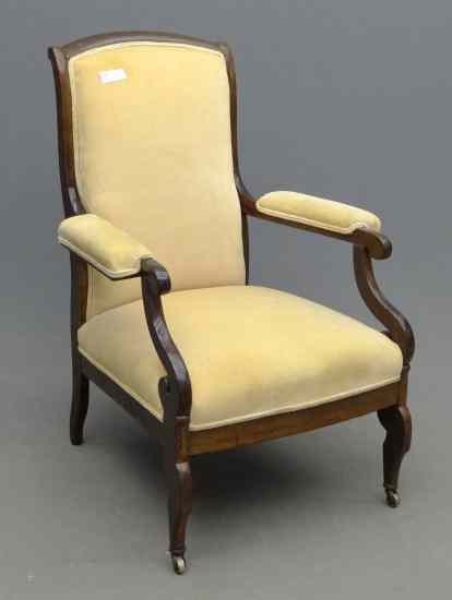 Appraisal: th c Victorian upholstered armchair '' Seat Ht '' Overall