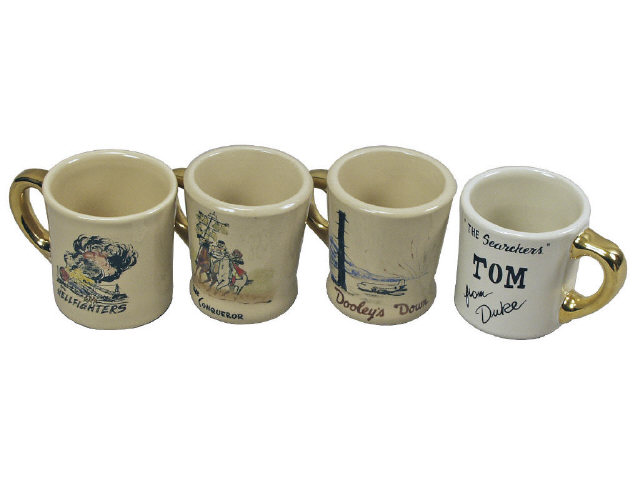 Appraisal: Group of John Wayne coffee cups presented to Tom Kane