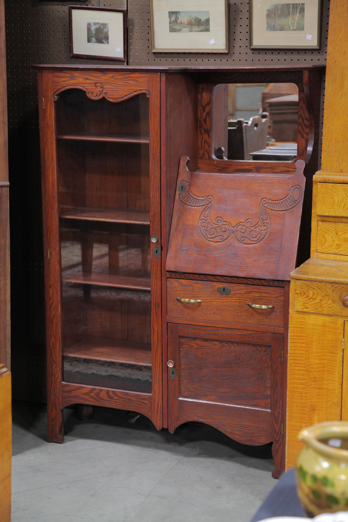 Appraisal: SIDE BY SIDE BOOKCASE American early th century Oak having