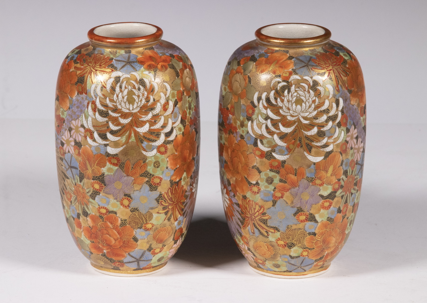 Appraisal: PR JAPANESE SATSUMA VASES Pair of Meiji Period Millefleur Satsuma