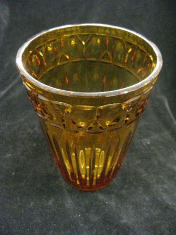 Appraisal: Fine Amber Cut Glass Vase rich golden color