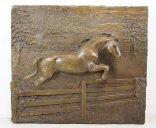 Appraisal: NEWMARK Marilyn Bronze Relief For Greener Pastures Signed and titled