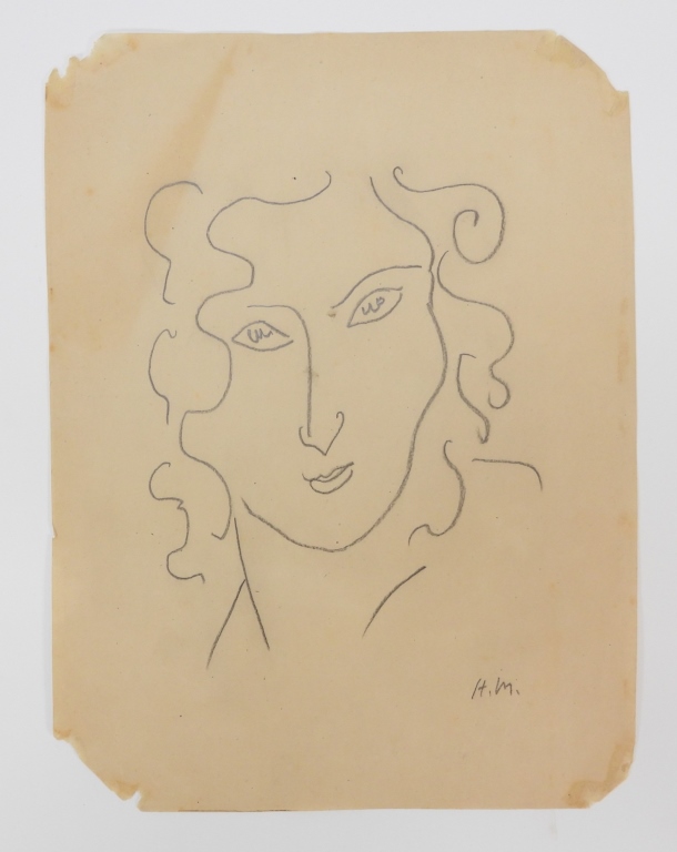 Appraisal: AFTER HENRI MATISSE FEMALE PORTRAIT ILLUSTRATION France - Depicts a