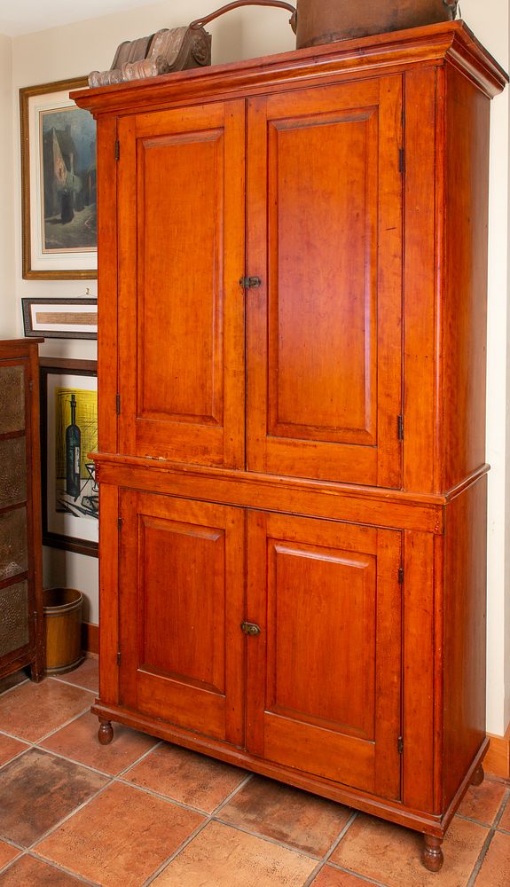 Appraisal: Early 's Cherry Cupboard Early 's Cherry Cupboard Condition Please