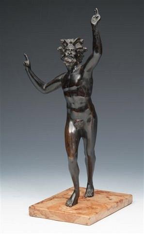 Appraisal: AFTER THE ANTIQUEA bronze model of a dancing faun on