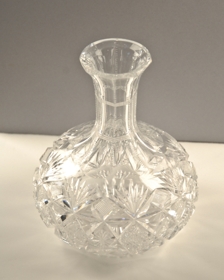 Appraisal: A Hawkes Cut Glass Carafe having notched cuts to the