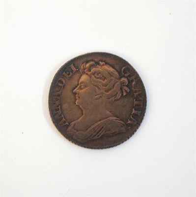 Appraisal: Anne - Shilling Post-Union coinage Third bust left S Very