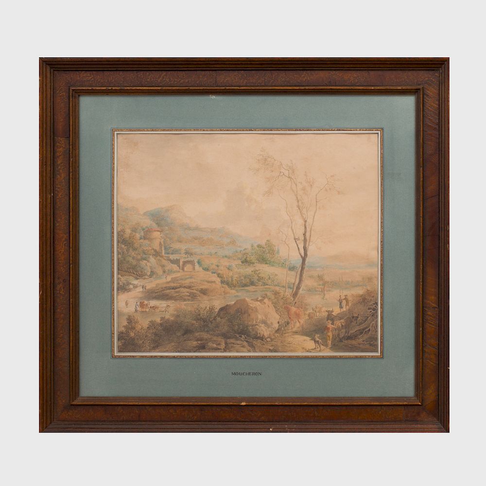 Appraisal: Frederick de Moucheron - Landscape Watercolor on paper signed' Moucheron'