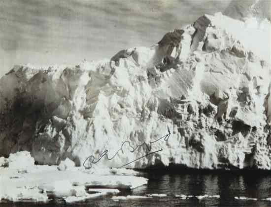 Appraisal: BYRD RICHARD Original black and white photograph of an iceberg