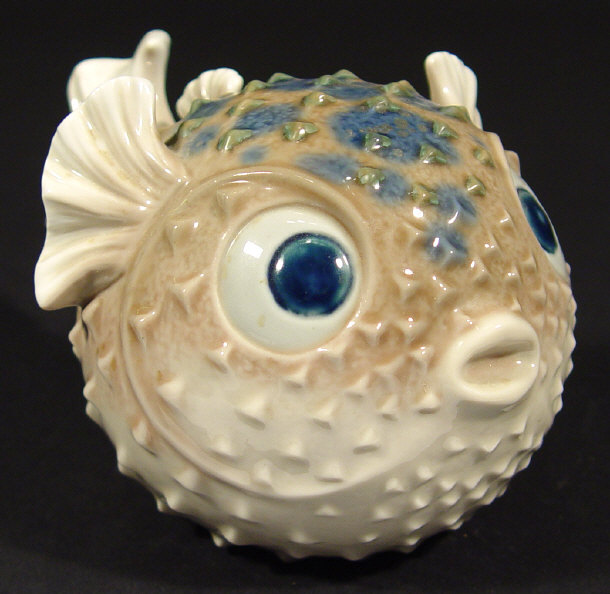 Appraisal: Lladro porcelain puffer fish with hand painted decoration printed factory