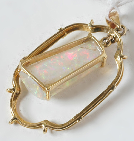 Appraisal: OPALISED BELEMNITE PENDANT IN CT GOLD