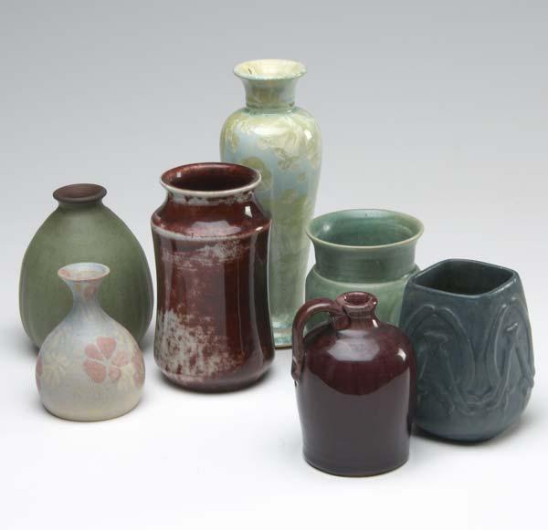 Appraisal: ROOKWOOD Etc Seven vases including one by Rookwood and Pisgah