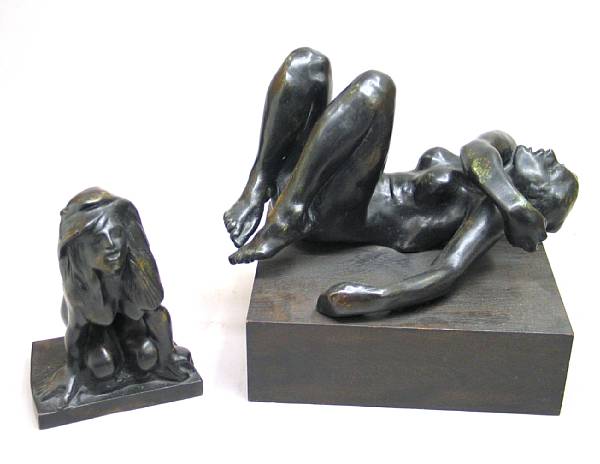 Appraisal: Two Rodin reproduction bronze female nudes Auguste Rodin - late