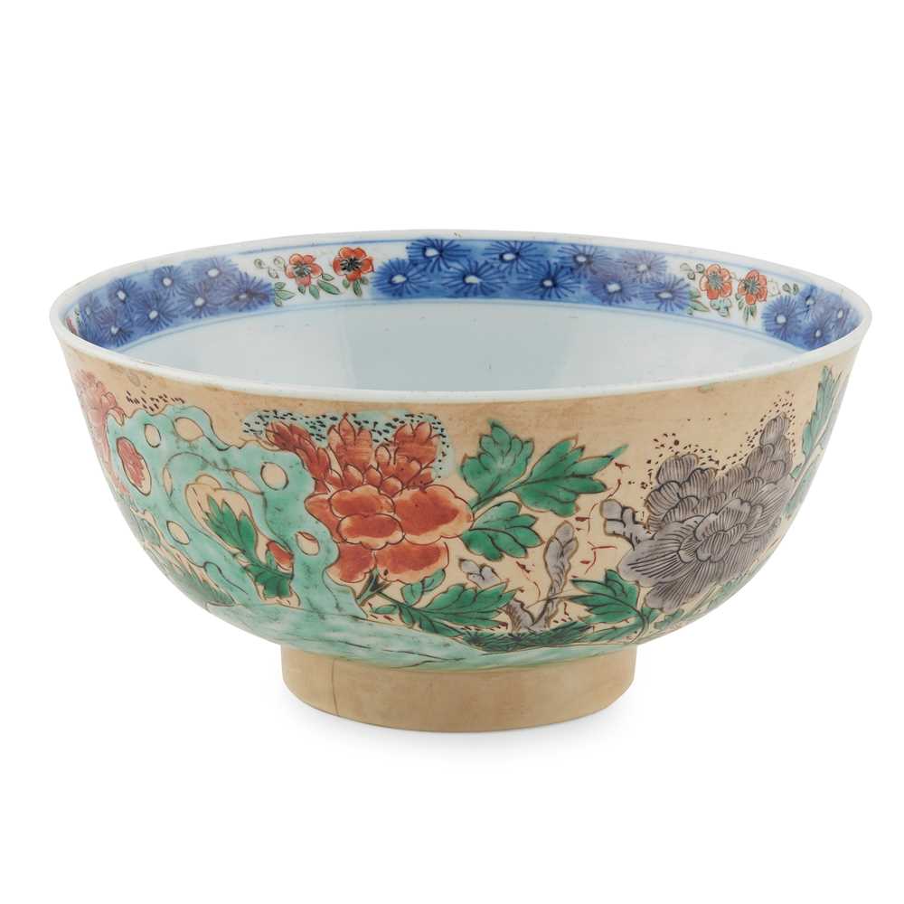 Appraisal: YELLOW GROUND WUCAI BOWL KANGXI PERIOD richly enamelled with a