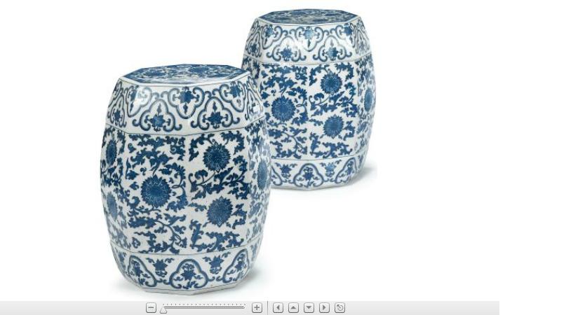 Appraisal: Pair of Chinese blue and white porcelain garden seatsHexagonal form