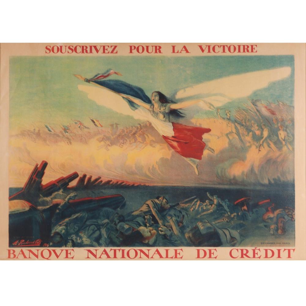 Appraisal: WW FRENCH POSTER SOUSCRIVEZ PUR LA VICTOIRE M RICHARD-GUTZ H