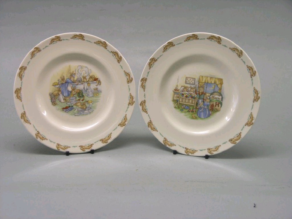 Appraisal: A pair of Royal Doulton Bunnykins side plates differing designs