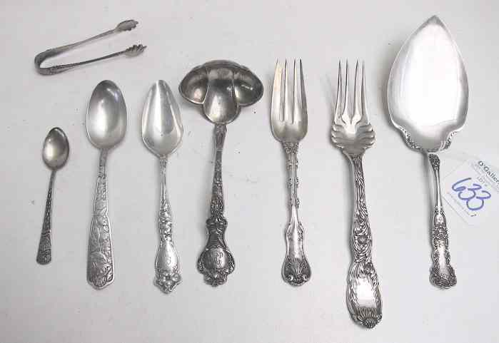 Appraisal: EIGHT PIECES ASSORTED STERLING FLATWARE Tiffany Co serving fork in