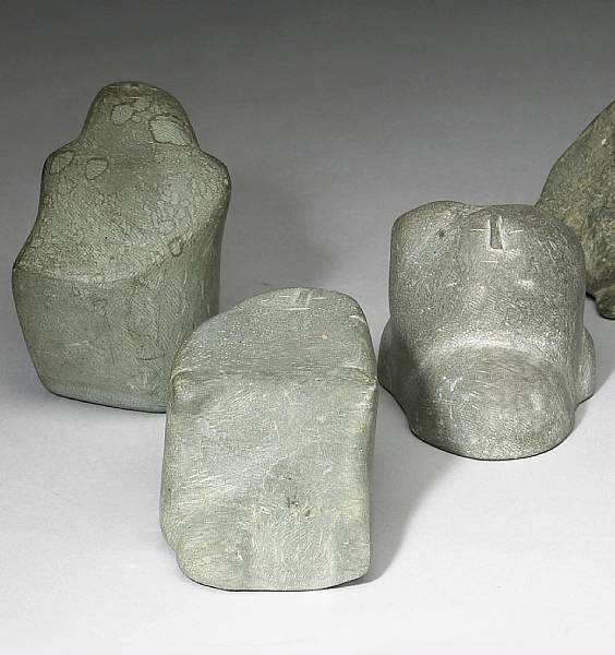 Appraisal: Three Inuit soapstone sculptures John Pangnark - Arviat Eskimo Point