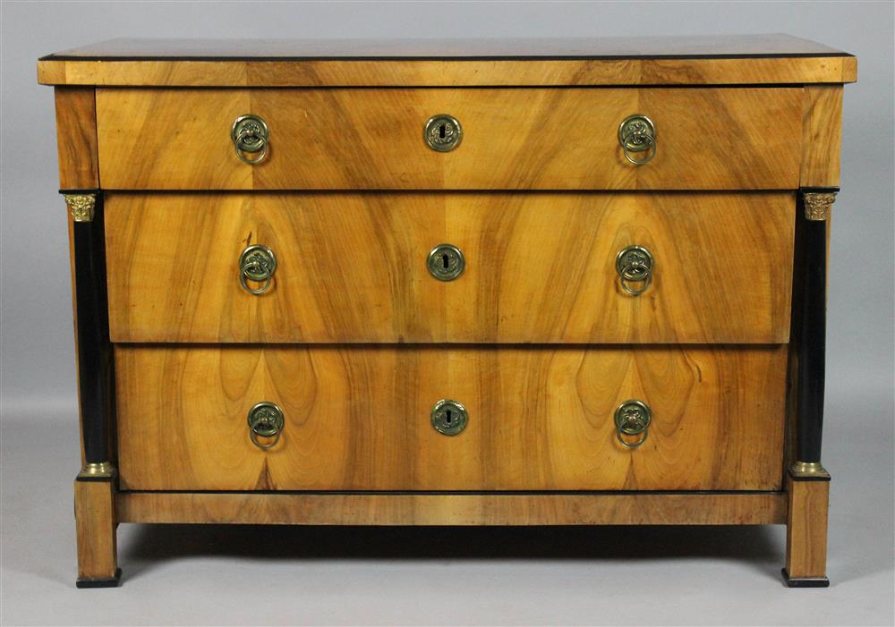 Appraisal: BIEDERMEIER FRUITWOOD PART EBONIZED CHEST OF DRAWERS ESTATE OF TOM