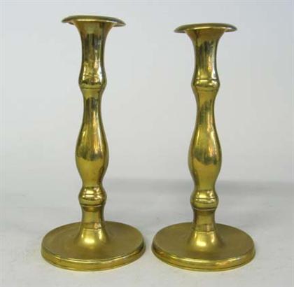 Appraisal: Pair of English brass candlesticks late th early th century