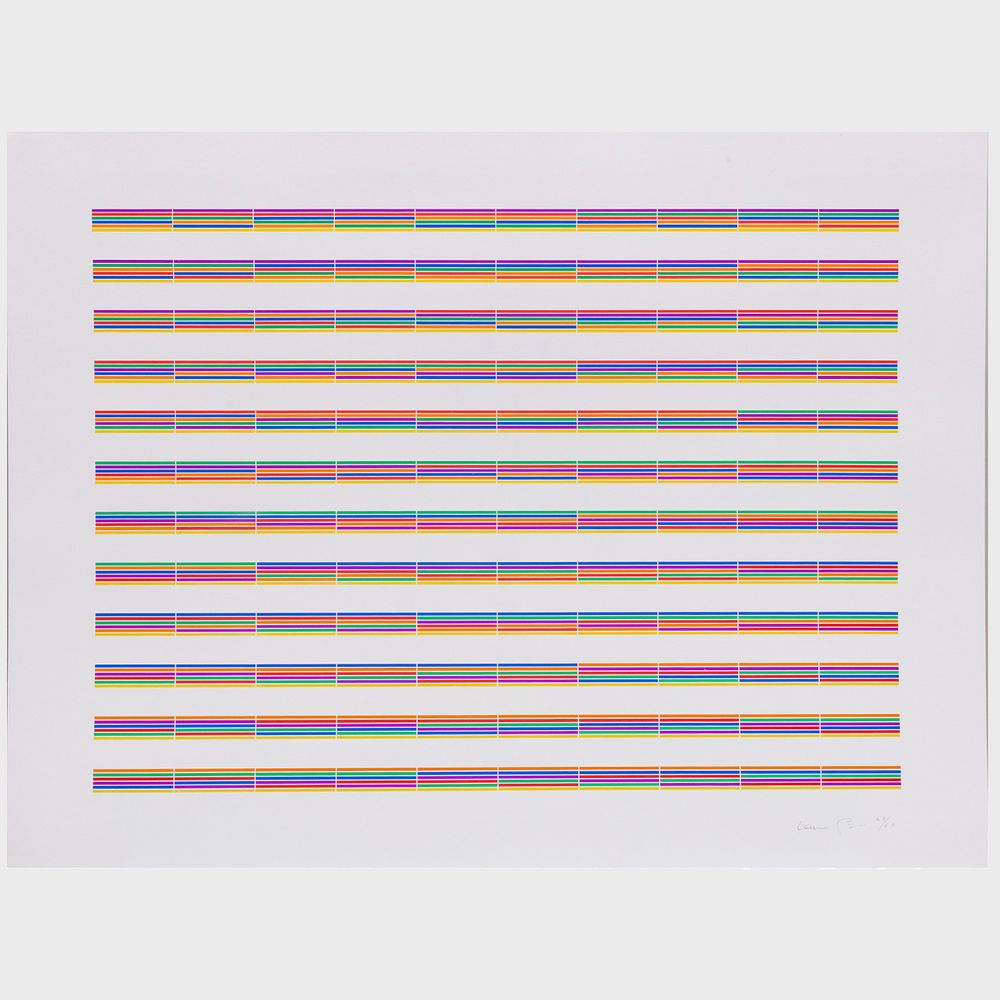 Appraisal: Laura Grisi - Stripes The set of seven lithographs in