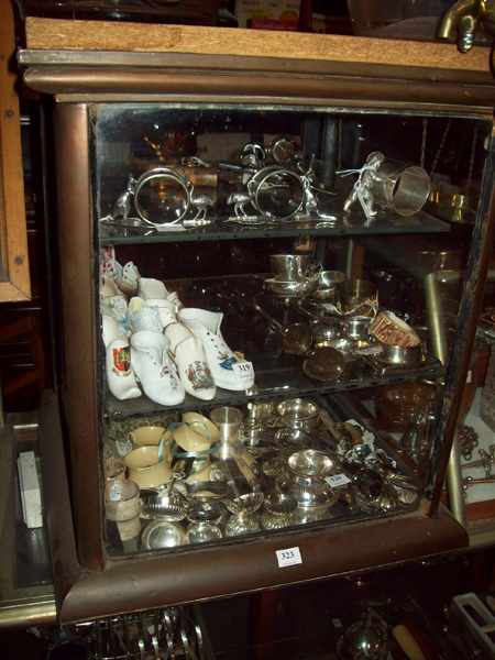 Appraisal: A LATE VICTORIAN BRASS BOUND DISPLAY CABINET