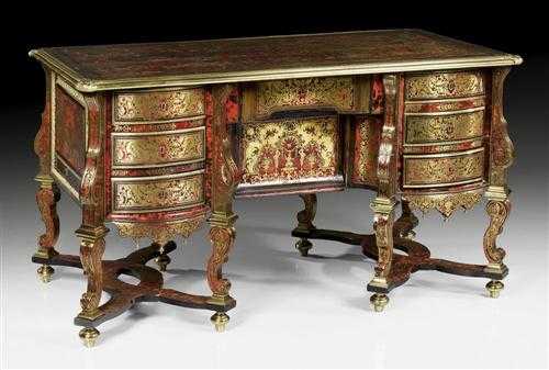 Appraisal: BUREAU MAZARIN WITH BOULLE-MARKETERIE Louis XIV R gence attributed to