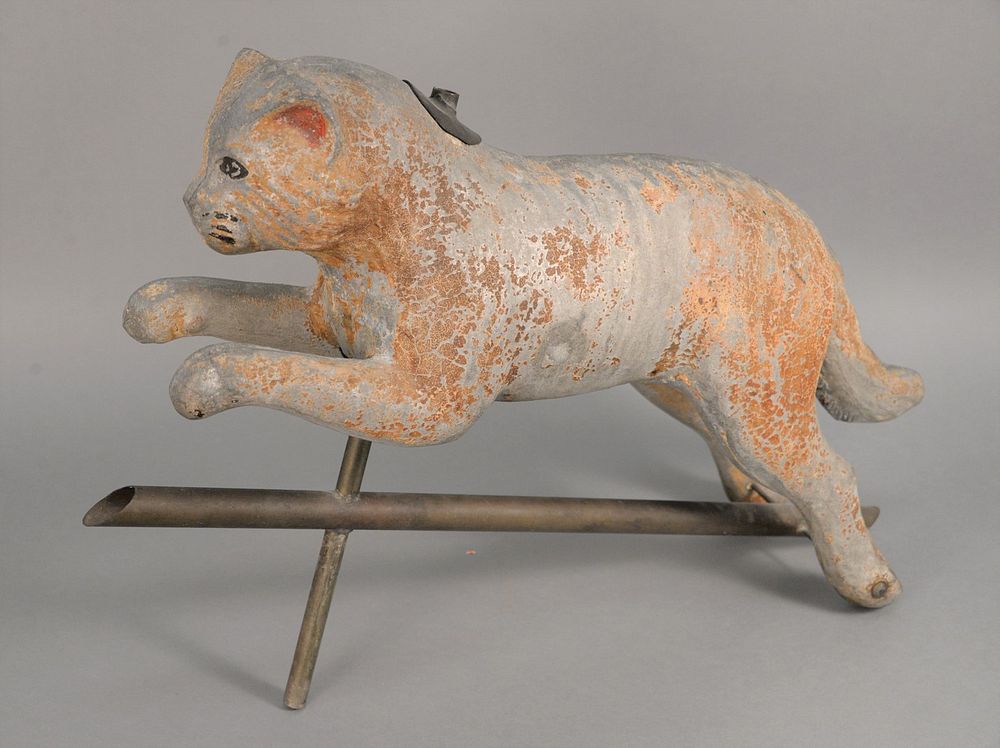 Appraisal: Weathervane in the Form of Jumping Cat th century with