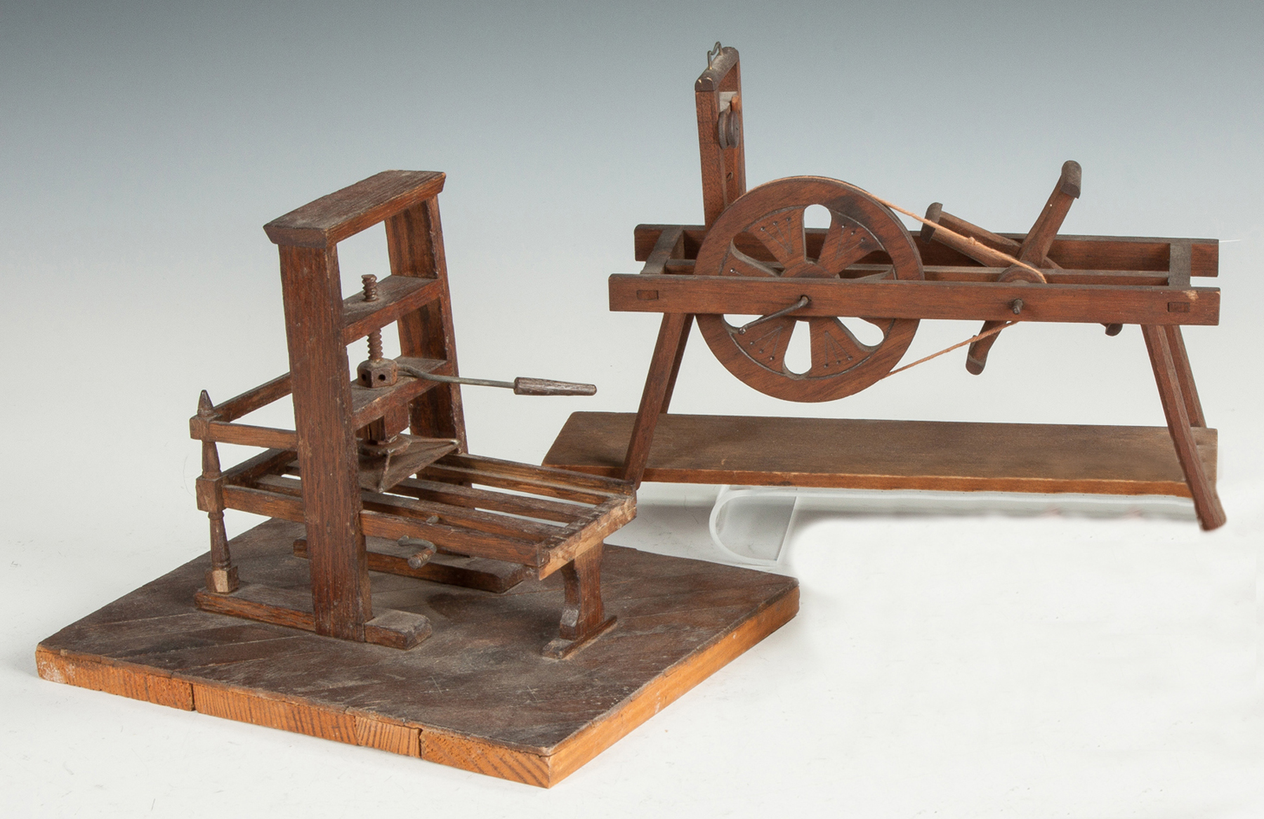 Appraisal: Two Salesman Samples Late th cent Press winder