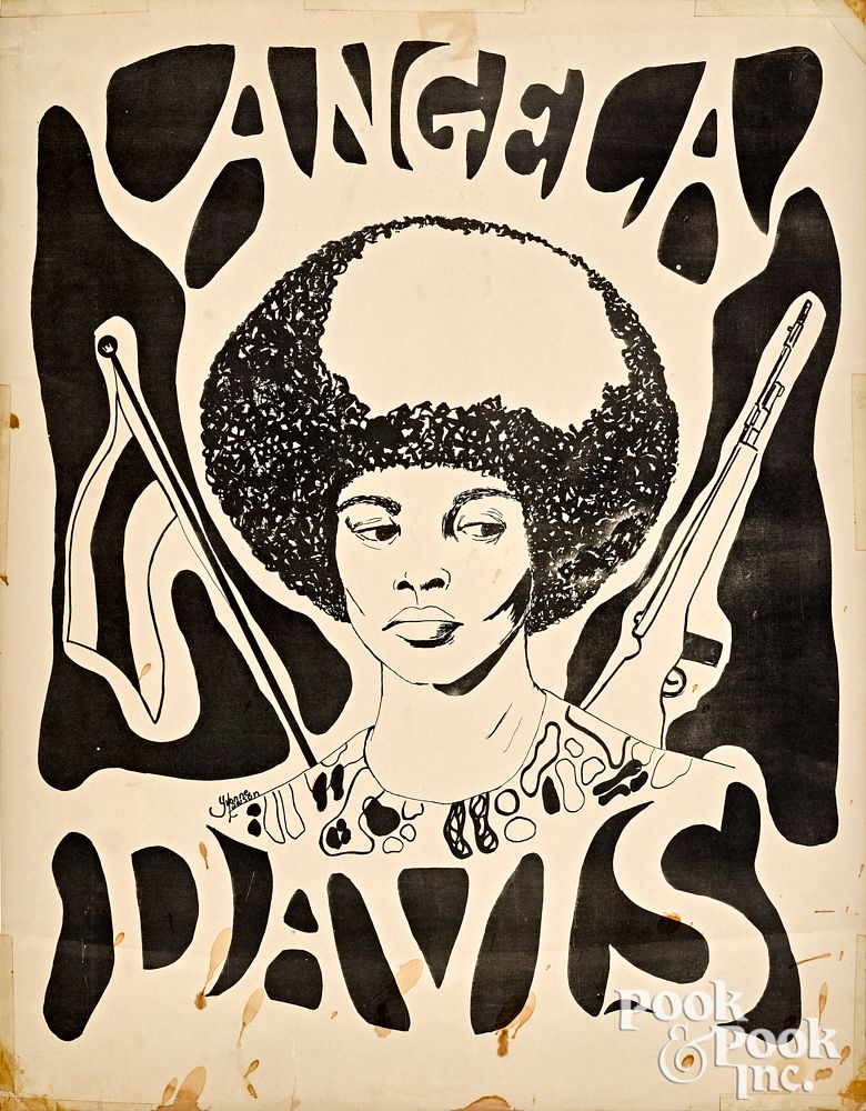 Appraisal: Scarce Angela Davis poster by Yvonne Lawson Scarce Angela Davis