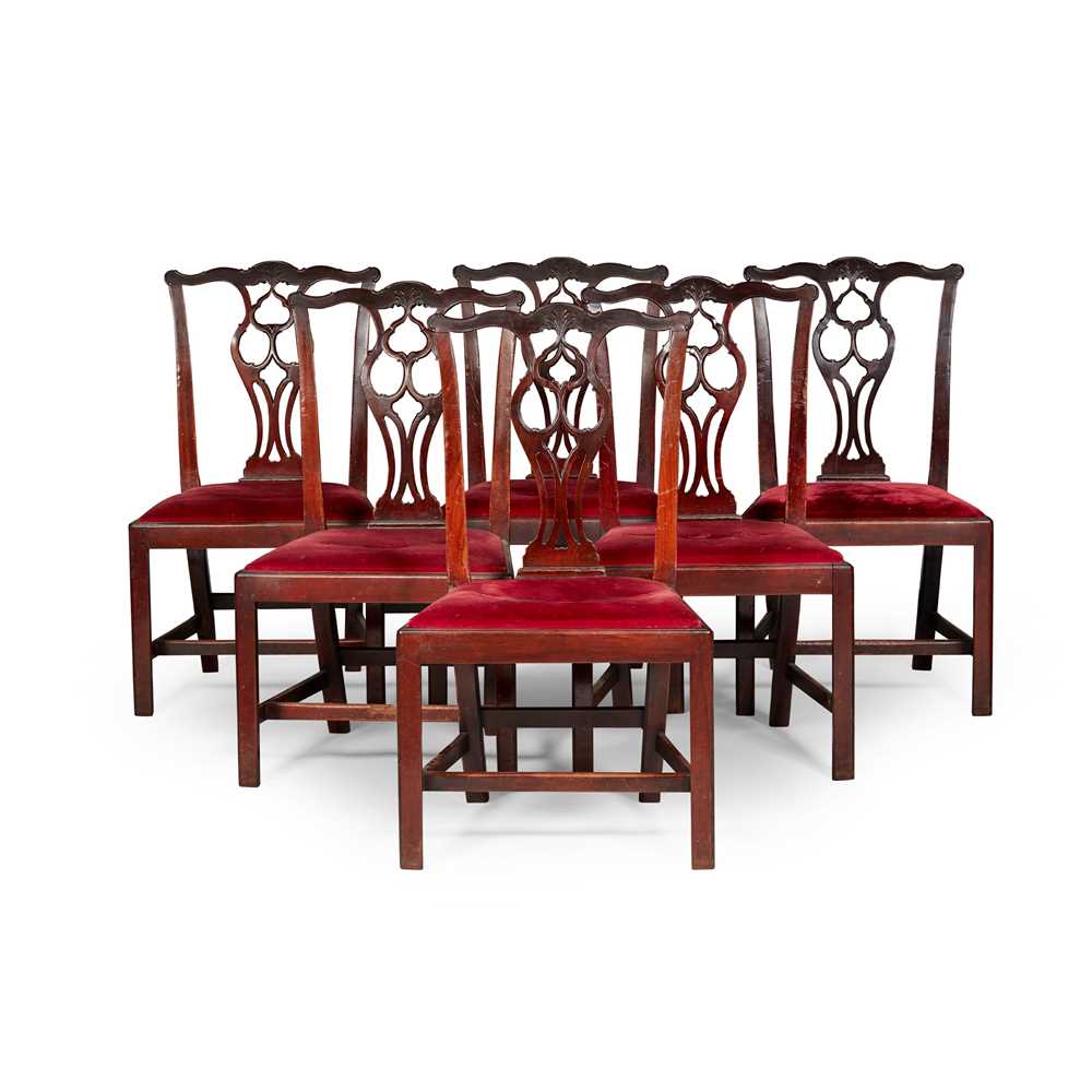 Appraisal: SET OF SIX GEORGIAN STYLE MAHOGANY DINING CHAIRS EARLY TH