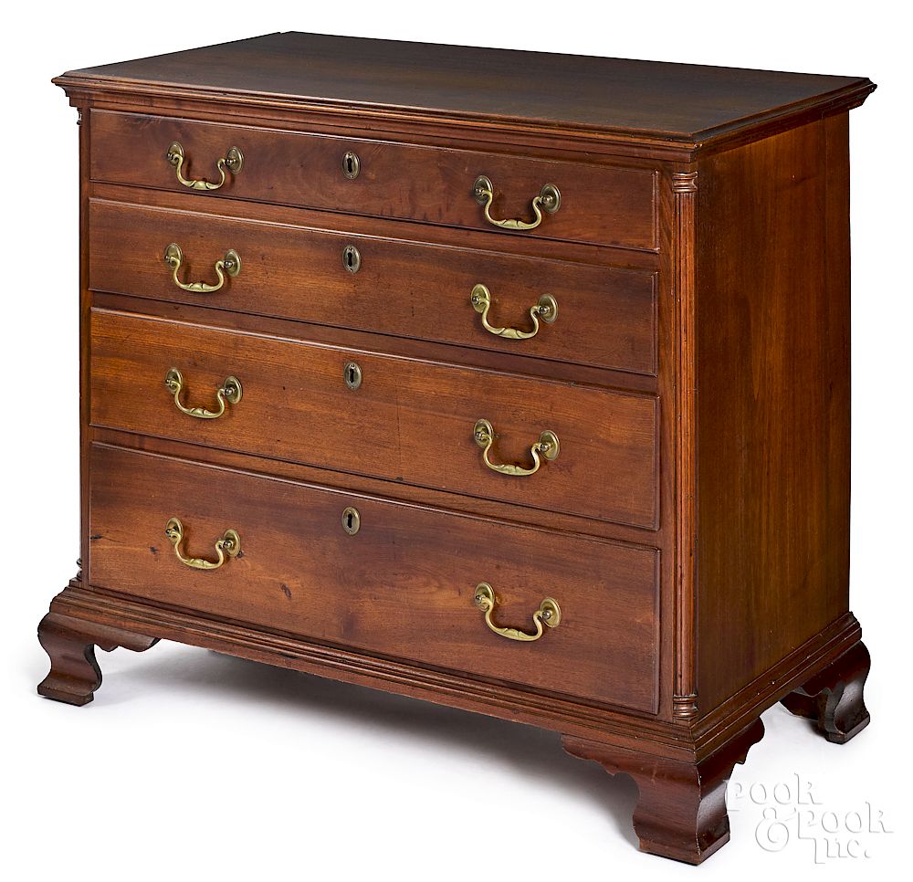 Appraisal: Pennsylvania Chippendale walnut chest of drawers Pennsylvania Chippendale walnut chest