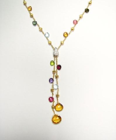 Appraisal: Marco Bicego exclusive design K yellow gold semi-precious gemstone lariat