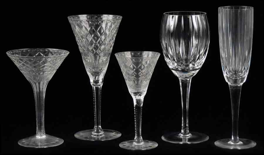 Appraisal: COLLECTION OF CUT AND MOLDED GLASS STEMWARE Condition No Specific