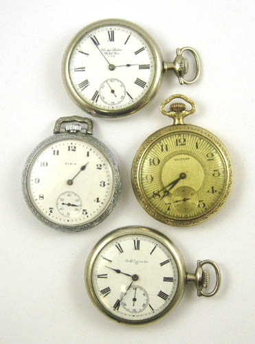 Appraisal: FOUR AMERICAN OPEN-FACE POCKET WATCHES United States Watch Co size