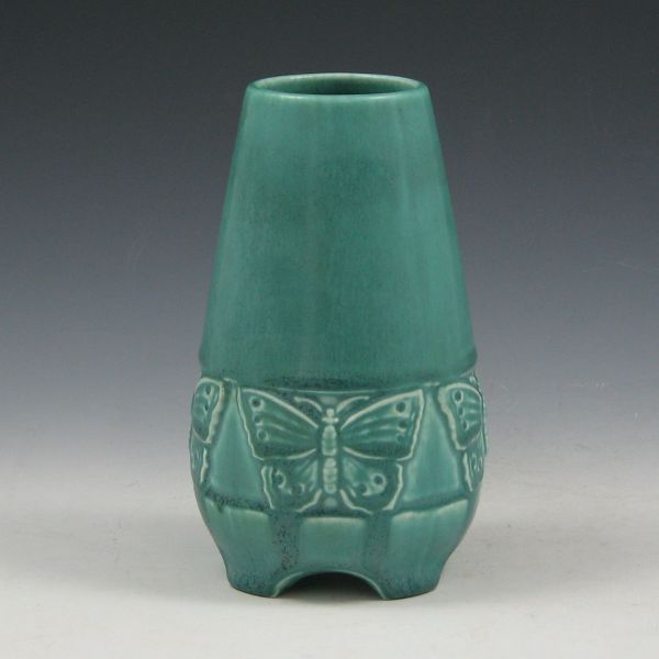 Appraisal: Rookwood matte blue-green vase from with band of butterflies in