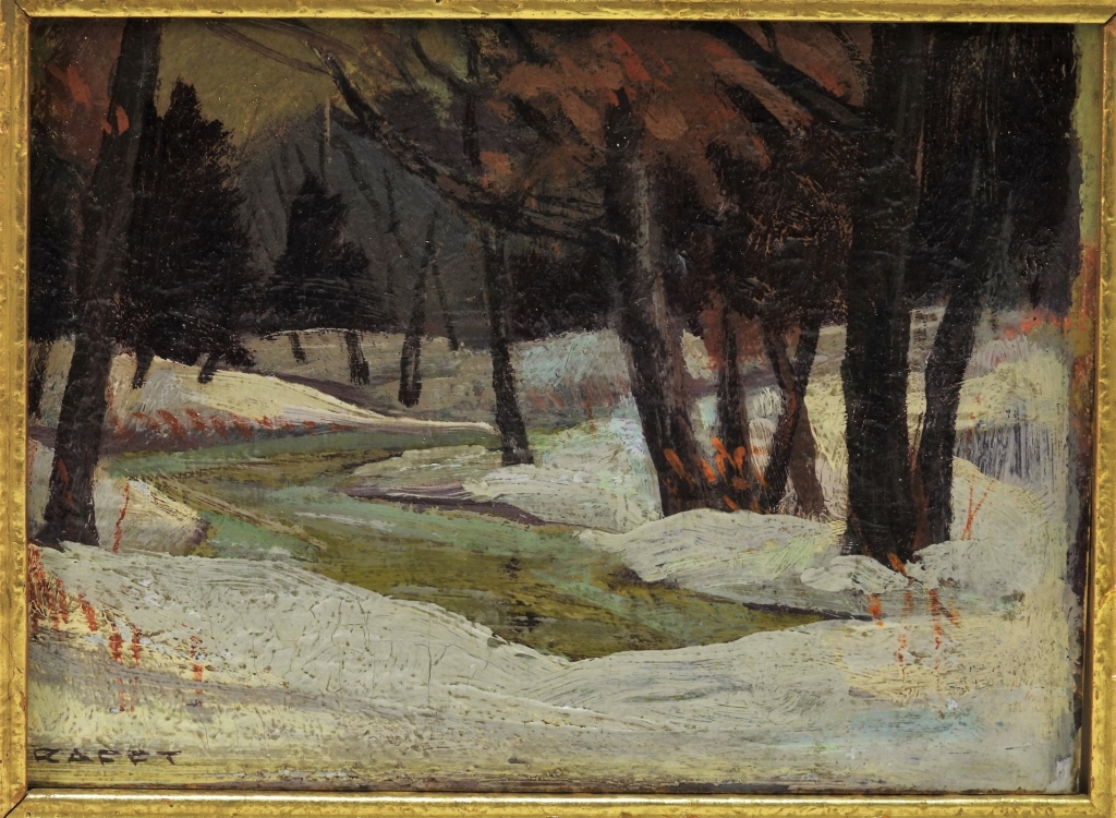 Appraisal: CARL KRAFFT IMPRESSIONIST WINTER FOREST PAINTING Illinois Pennsylvania Ohio -